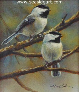 Quiet Dawn (Chickadee Pair)