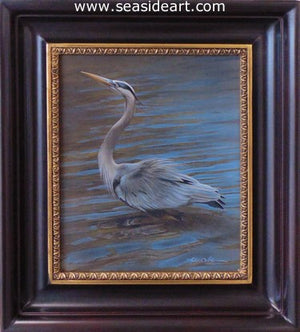 Ruffled Feathers – Great Blue Heron by Rebecca Latham - Seaside Art Gallery