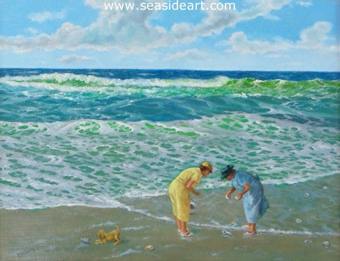 Shell Hunters by Bob Browne - Seaside Art Gallery
