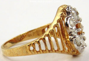 Diamond & Citrine Ring 10kt Yellow Gold by Jewelry - Seaside Art Gallery