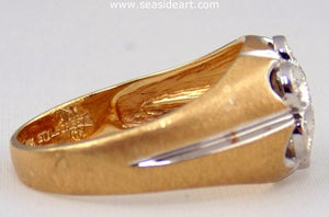 Diamond Man's Ring 14K Two-tone Gold