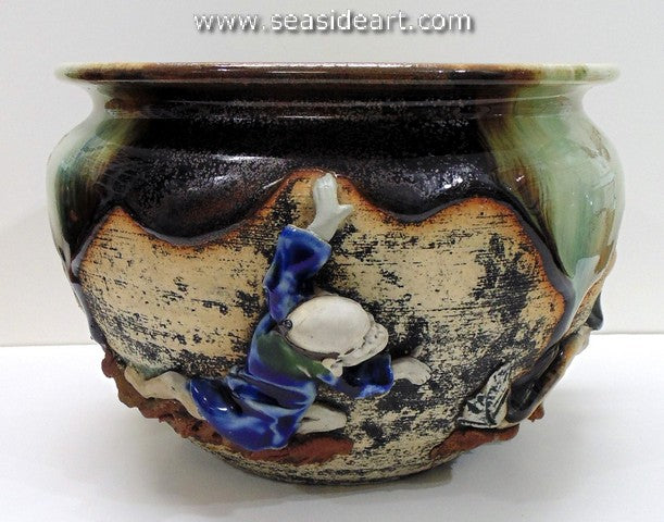 19th/20th C Japanese Sumida Gawa -Bowl with Two Men