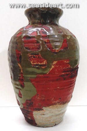 19th/20th C Japanese Sumida Gawa-Vase With Man in a Boat