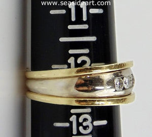 Diamond Gents Ring 14kt Two-tone Gold by Jewelry - Seaside Art Gallery