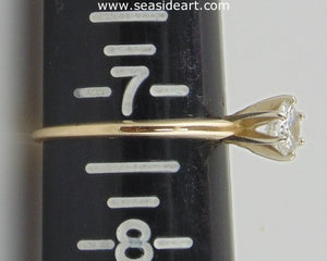 Diamond Engagement Ring 14kt Two Tone Gold- Size (7 1/4) by Jewelry - Seaside Art Gallery