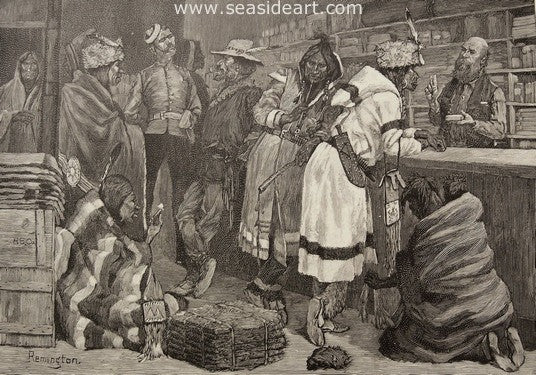 Sketch in a Hudson Bay Trading Store