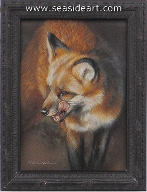 Snacking-Red Fox by Rebecca Latham - Seaside Art Gallery