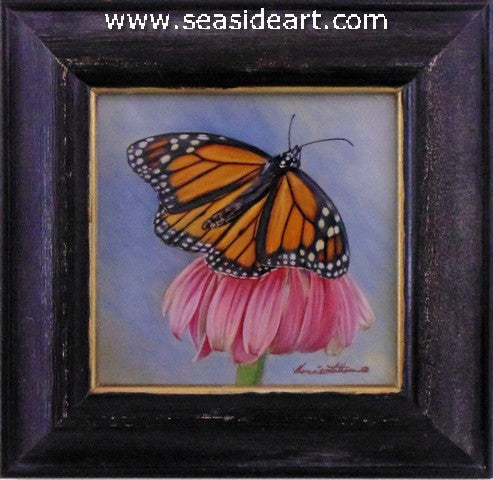 Slate Painting, Welcome Sign, Flower Bouquet, Monarch Butterfly