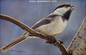Spring Song (Chickadee) by Rebecca Latham - Seaside Art Gallery