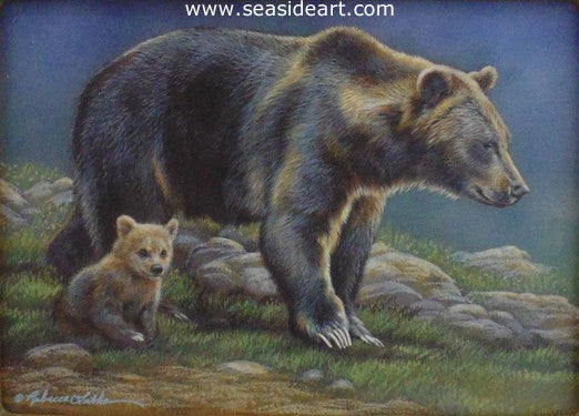 Springtime Outing (Grizzly Family) by Rebecca Latham - Seaside Art Gallery