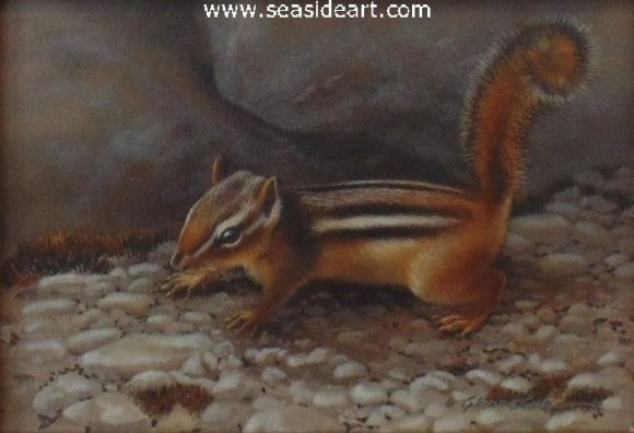 Curious Visitor-Chipmunk I by Rebecca Latham - Seaside Art Gallery