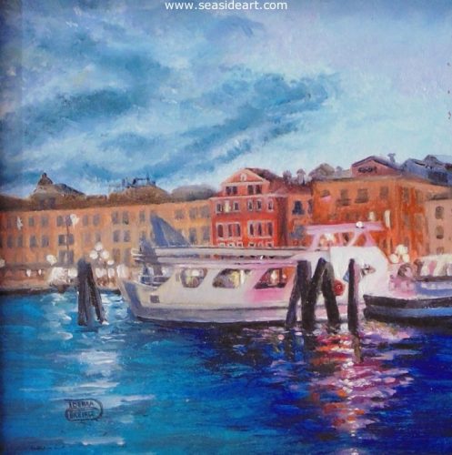 Sunset on the Canal, Venice by Debra Keirce - Seaside Art Gallery