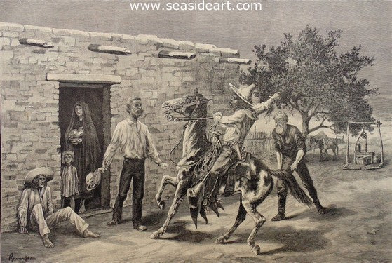 The Apaches are Coming by Frederic Sackrider Remington - Seaside Art Gallery