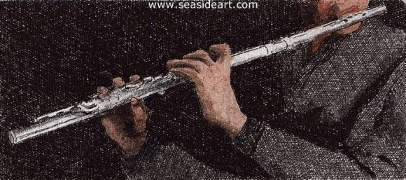 The Flutist by David Hunter - Seaside Art Gallery