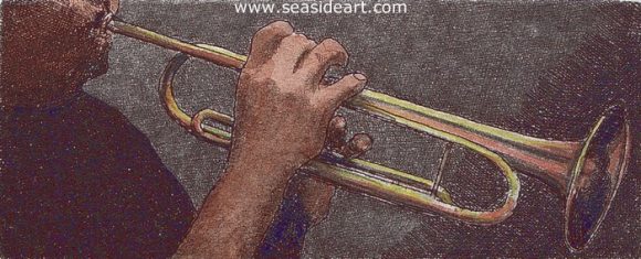 Trumpeter by David Hunter - Seaside Art Gallery