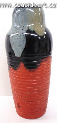 19th/20th C Japanese Sumida Gawa-Small Vase with Figure Wearing Crown