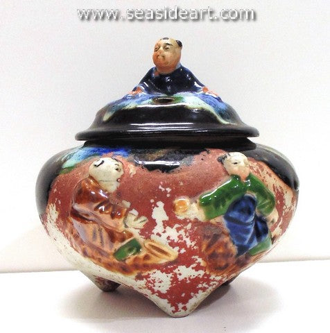 19/20th C Japanese Sumida Gawa-Incense Burner with Lid