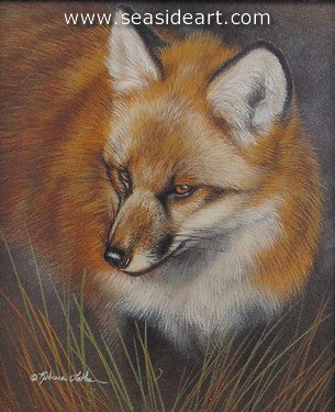 Watching-Red Fox by Rebecca Latham - Seaside Art Gallery