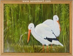White Storks by Connie Cruise - Seaside Art Gallery
